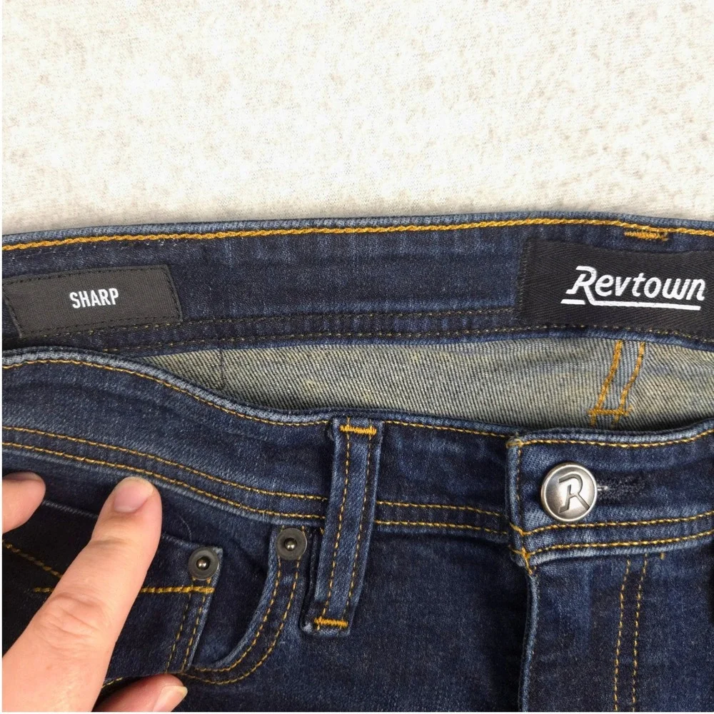 Revtown Sharp‎ Decade Denim Jeans Mens Slim Straight Stretch 34x32 (Fits 35x32)